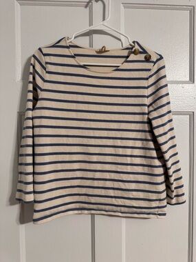 Sezane Cream and Navy Striped Breton Top!